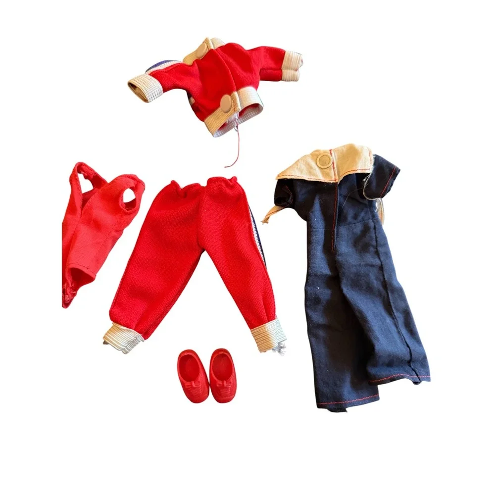 Vtg 70s Ginny Sassoon Tracksuit Sailor Dress and Bodysuit Doll Clothes Lot Shoes